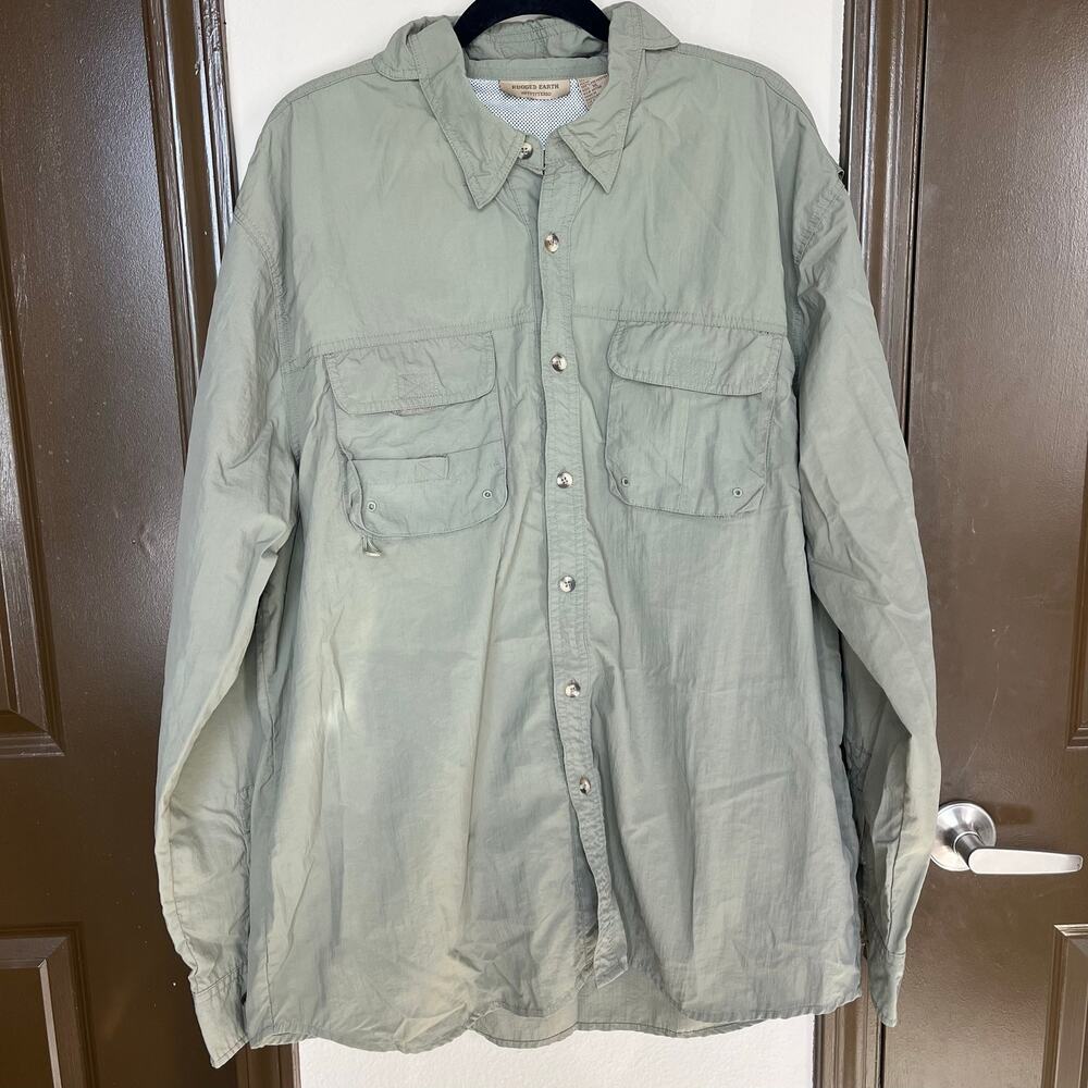 Rugged Earth Outfitters Green Long Sleeve Shirt XL Gorpcore Hiking Outdoors